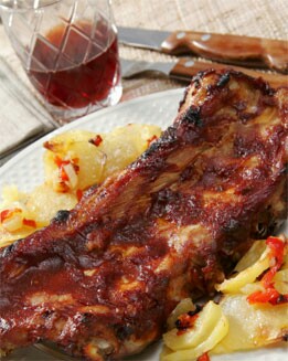 COSTILLAS DE CERDO CON SALSA BARBACOA