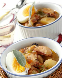 PULPO GUISADO CON VERDURAS