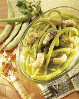 ENSALADA TEMPLADA DE JUDÍAS Y CIGALITAS