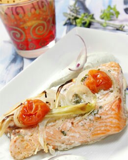 SALMÓN EN PAPILLOTE CON VERDURAS