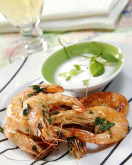 LANGOSTINOS MACERADOS A LA PLANCHA