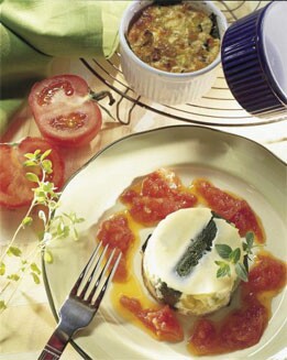 FLANES DE CALABACÍN Y TOMATE