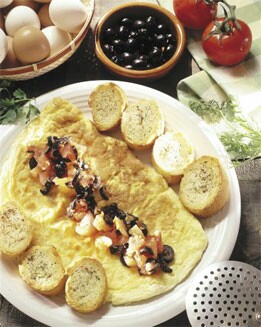 TORTILLA CON QUESO DE CABRA Y ORÉGANO