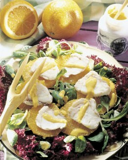 ENSALADA DE RAPE CON CREMA DE NARANJA