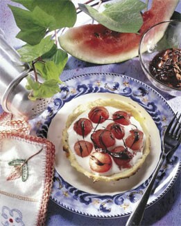 SANDÍA CON NATA Y CHOCOLATE