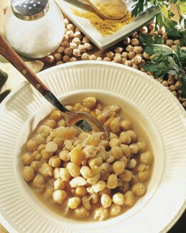 GARBANZOS AL CURRY CON GAMBAS