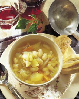 SOPA DE JUDÍAS CON HORTALIZAS