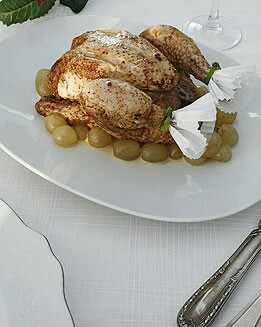 COQUELET AL CAVA CON UVAS