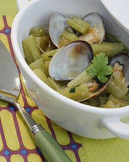 GUISO DE BORRAJAS CON ALMEJAS