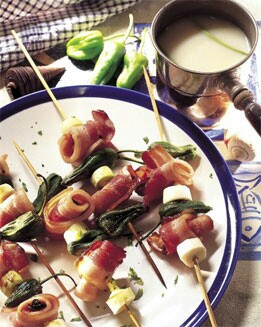 PINCHOS DE MEJILLONES Y BACÓN