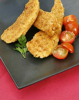 ESCALOPES DE POLLO CRUJIENTE CON PAN DE AJO