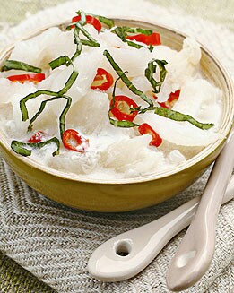 CEBICHE DE BACALAO CON LIMA Y COCO