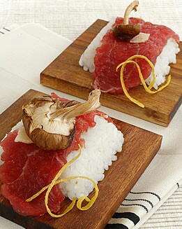 CARPACCIO DE SETAS Y CARNE