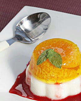 GELATINA DE MANDARINAS CON CUAJADA