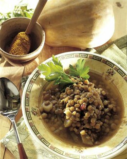 LENTEJAS CON CALABAZA AL CURRY
