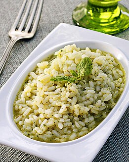 RISOTTO DE GUISANTES CON MENTA