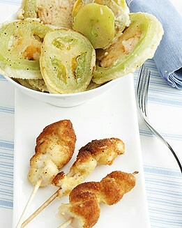 TOMATES VERDES FRITOS CON POLLO CAJÚN