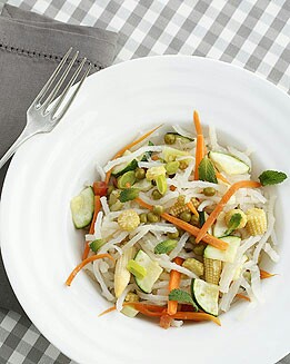 ESPAGUETI DE ARROZ CON VERDURAS
