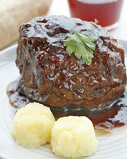MORCILLO CON PURÉ DE BATATA