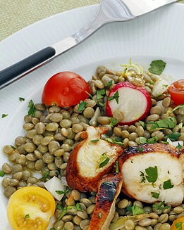 ENSALADA DE POLLO Y LENTEJAS