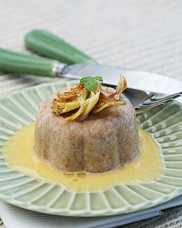 FLAN DE ESPELTA CON ALCACHOFAS