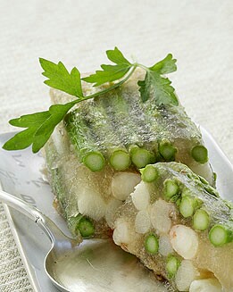 GELATINA DE ESPÁRRAGOS Y LANGOSTINOS