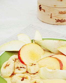 FRUTAS AL VAPOR CON NATILLAS DE JENGIBRE