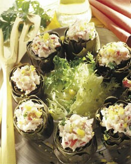 CORONA DE ALCACHOFAS CON CANGREJOS