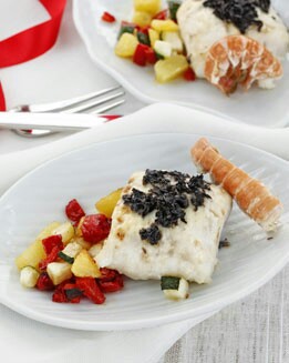 LOMOS DE BACALAO CON COSTRA Y CIGALAS