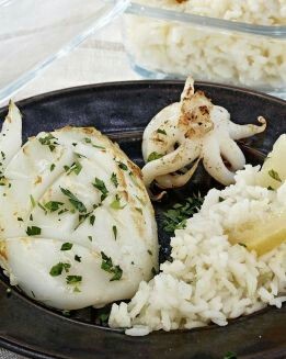 RISOTO  DE LIMÓN CON SEPIA A LA PLANCHA