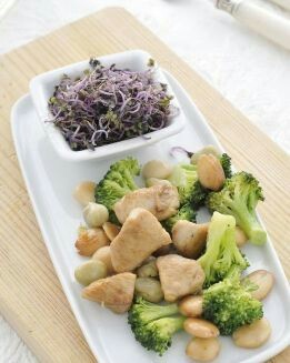 DADOS DE POLLO CON BRECOL