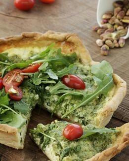 QUICHE DE RÚCULA Y PISTACHO