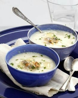 CREMA DE NABO Y PUERROS CON BERBERECHOS
