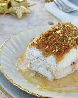 MERLUZA CON COSTRA Y CREMA DE LIMÓN