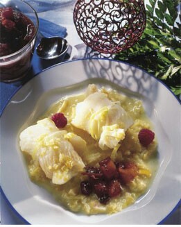 POUPIETAS DE LENGUADO CON CHUTNEY DE FRAMBUESAS