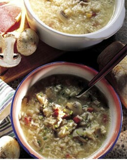 SOPA DE CHAMPIÑONES Y ARROZ