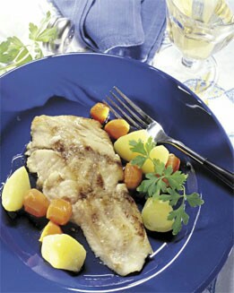 SUPREMA DE MERO CON VERDURAS GLASEADAS