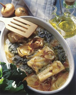 BACALAO CON GRELOS A LA PORTUGUESA