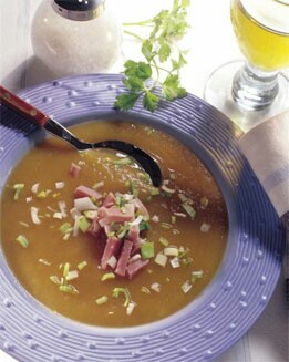 CREMA DE ZANAHORIAS CON VIRUTAS DE JAMÓN DULCE