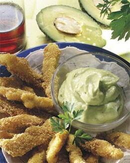RIZOS DE PAVO CON SALSA DE AGUACATE